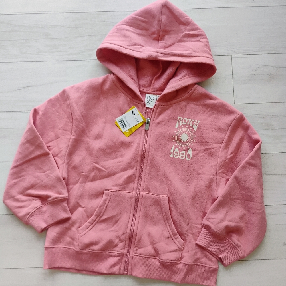 ROXY NEW 1990 Check Oversized Zip Hoodie